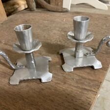 Pair of Vintage Everlast Forged Aluminum Candle Holders picture