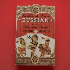 Vintage Piatnik Austria Golden de Luxe Russian Playing Cards No. 1132 Great picture