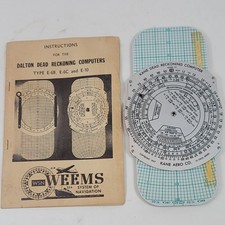 Vintage 1957 Kane Aero Mark VI Dead Reckoning Computer & Weems Dalton Manual Set picture