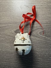 Lenox Just Jingles Tree Bell Christmas Holiday Small Ornament White Gold picture