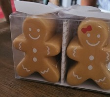 Ceramic Gingerbread Boy & Girl Salt & Pepper Shakers NEW Holiday Cheer picture