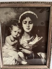 Madonna Lithograph Framed/by Sichel/gorgeous, Original Litho, Early 1900s, Marya picture