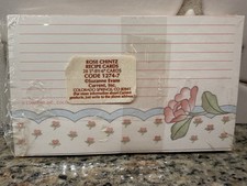 Vintage Current Recipe Cards Rose Chintz Floral picture