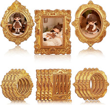 15Pcs Mini Vintage Resin Picture Frame Antique Tiny Oval Rectangle Baroque picture