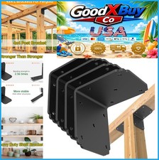 4 Pack 4x4x3.5 Pergola Brackets Heavy Duty L Bracket for Wood 4mm Steel Black picture