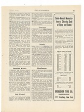 1908 Excelsior Tire Co. of New York City Ad: End of Year Tire Clearance Sale picture