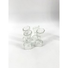 Antique Clear Pressed Glass Communion Glasses Set of 4 Paneled Religious Mini 2