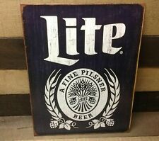 Miller Lite Beer Tin Metal Sign Wall Garage Classic Fine Pilsner picture