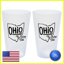 Silipint State Pint Glasses 16oz 2 Pack Ohio Icicle Silicone Cups picture