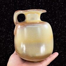 Vintage Frankoma Pottery Ceramic Pitcher Jug Hand Made Brown Yellow Glaze VTG picture