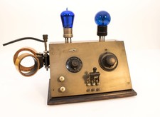VERY SCARCE, EARLY FRENCH SACT TWO-VALVE WIRELESS RECEIVER W/ BLUE FOTOS VALVES picture