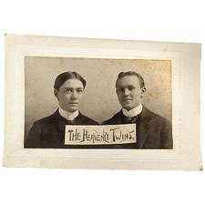 Antique Photograph The Heavenly Twins High Collars Victorian Era Otawanna Minn picture