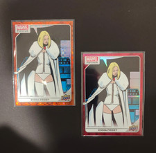 Upper Deck 2022 Marvel Platinum Emma Frost Orange Checkered 18/33 Red Rainbow picture