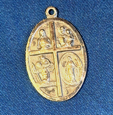 French 4-Way Cross Medal Je Suis Catholique En Cas d'Accident Demandez Un Pretre picture