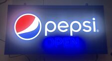 Pepsi Cola Soda Pop Lighted Electric Open Sign Store Display Think Refreshing picture