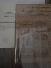 RARE 1818 Sunday Visitant Charleston SC Newspaper Antebellum South Barber COA picture