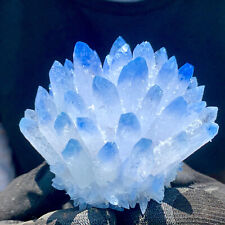 New Find blue Phantom Quartz Crystal Cluster Mineral Specimen Healing 400g+ 1pc picture