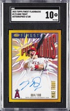 2023 TOPPS FINEST FLASHBACKS AUTOGRAPHED #173 MIKE TROUT SGC 10 picture