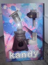 Kandy Glass Borosilicate Water Pipe/Bubbler Set w/ 14mm Glass Bowl Purple/Clear picture