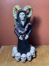 Concepcion Aguilar Day of the Dead Clay Skulls Skeleton Mexican Folk Halloween picture