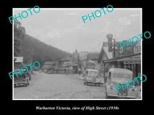 OLD LARGE HISTORIC PHOTO OF WARBURTON VICTORIA VIEW OF HIGH STREET c1930s picture