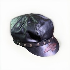 RARE Vintage Freedom Machine Leather Biker Cap Harley Davidson 1940s 1950s picture