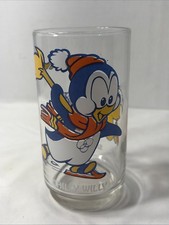 Vtg Walter Lantz Chilly Willy & Smedly Character Promo Glass Button Bottom 6