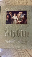 1988 Vintage Holy Bible King James Version KJV Red Letter Heirloom Family Bible picture