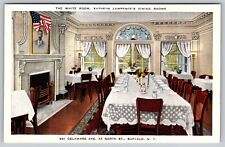 The White Room Kathryn Lawrence Dining Room Vintage Postcard Buffalo NY c.1939 picture