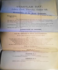 1887 Grand Commandery NJ General Order 6 Templar Day Asbury Park Knights Masonic picture