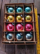 12 Vintage Shiny Brite Glass Christmas Ornaments - 3