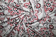 New Floral Hand Block Print Black Cotton Fabric Women Dress Making Cotton Fabric picture