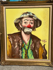 Vintage 1995 Rusty Rust Emmett Kelly Jr Hobo Clown Painting Signed Limited 2/10 picture