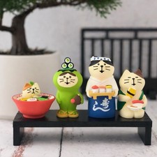 DECOLE Concombre Sushi Cat Miniature 4Pc Set Authentic Japan Hand Painted picture
