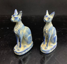 2 Rare Bastet Cat Statue of Goddess Cat Ancient Egyptian Antiquities Egypt BC picture
