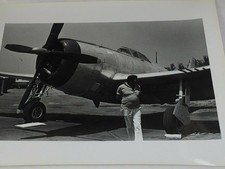 Frameable Vintage Republic P-47 Thunderbolt Sitting on Tarmac B&W Photo 11 x 14 picture