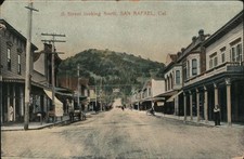 San Rafael, California CA Street looking North Presidio Sta. Antique Postcard picture