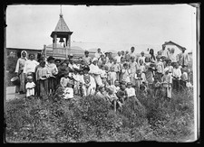 Photo:Vladivostok Russia 1919 Refugee Colony at Fortress 6 Group Portrait picture