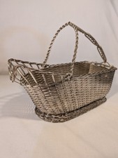French Christofle Gallia with Mark Silver Plate Metal Woven Wire Wine Basket picture