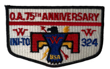 Ini-to Lodge 324 Flint River Council GA S20b 75th Anniv Flap Black Bdr (Z960) picture