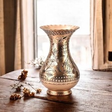 Handmade Engraved Copper Vase, Copper Decorative Vase - Artisan Craftsmanship picture