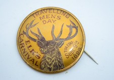 1899 Elk's Carnival Travelling Men's Day BPOE Toledo OH Uhl Bros Pin Antique Vtg picture