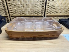Longaberger Hostess Serving Tray Basket 1998 Standard and Divided Protectors picture