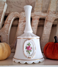 Vtg 1979 Westmoreland Milk Glass Handpainted BELL Original Sticker Artist Signed picture