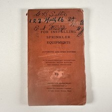 Antique Rules for Installing Sprinkler Equipments Fire Insurance Manual Boston picture