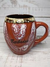 Barbados Souvenir 10 oz. Coffee Tea Mug Cup Pecan Brown White picture