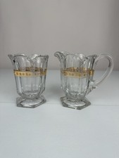 Rare Antique EAPG With Gold Band Creamer And Sugar Glass Bowl Set  picture