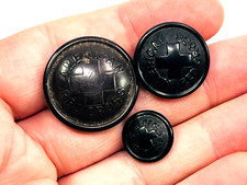 Lot (3) Antique 1900s WW1 WWI WW2 WWII Red Cross Medical Uniform Buttons picture