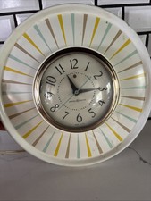 Vtg GE Wall Clock Model 2122 Festive Mid-Century Modern Starburst Retro WORKS picture