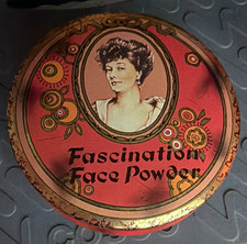 Daher Decorated Ware Face Powder Round Metal Tin/Box Made in England picture